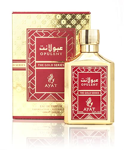 Ayat Perfumes The Gold Series Opulent - Agua de perfume, 100 ml, Aroma árabe, para hombres y mujeres, fragancia sensual oriental, diseñada y fabricada en Dubái